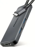 Photo de Hub USB-C 3.2 Axagon HMC-5H8K - 4 ports USB-A/C + 1 port HDMI (Gris)