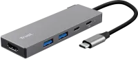 Photo de Hub USB-C 3.2 Trust Dalyx - 5 ports (Gris)