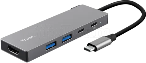Photo de Hub USB-C 3.2 Trust Dalyx - 5 ports (Gris)