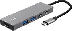 Photo de Hub USB-C 3.2 Trust Dalyx - 5 ports (Gris)