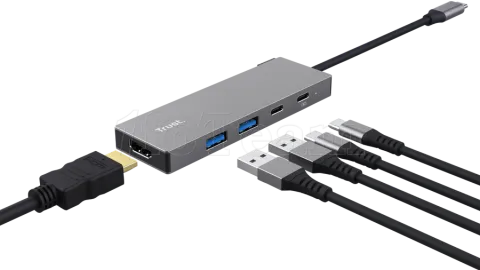 Photo de Hub USB-C 3.2 Trust Dalyx - 5 ports (Gris)
