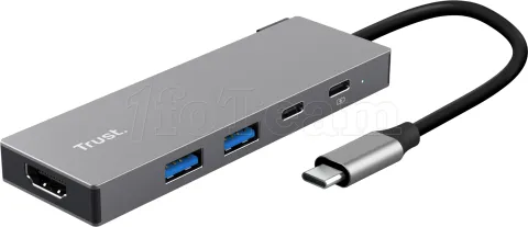 Photo de Hub USB-C 3.2 Trust Dalyx - 5 ports (Gris)