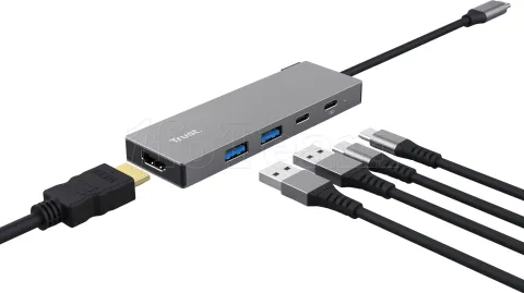 Photo de Hub USB-C 3.2 Trust Dalyx - 5 ports (Gris)