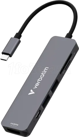 Photo de Hub USB-C 3.2 Verbatim Essentials - 6 ports (Gris)