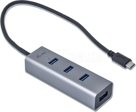 Photo de Hub USB-C I-Tec Charging Metal Pro - 4 ports USB 3.0 (Gris)