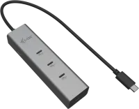 Photo de Hub USB-C I-Tec Charging Metal Pro - 5 ports USB-C 3.0 (Gris)