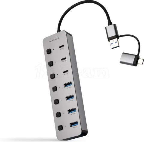 Photo de Hub USB-C / USB- A  Nanocable - 7 ports (Gris)