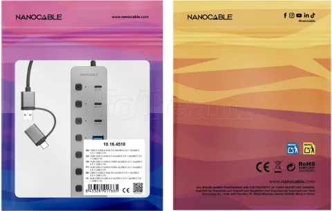 Photo de Hub USB-C / USB- A  Nanocable - 7 ports (Gris)