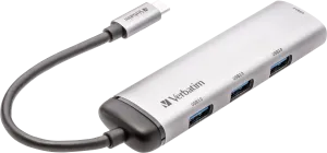 Photo de Hub USB Type C Verbatim - 4 ports USB 3.2 (Argent)