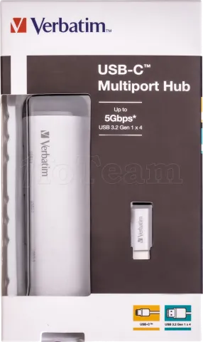 Photo de Hub USB Type C Verbatim - 4 ports USB 3.2 (Argent)