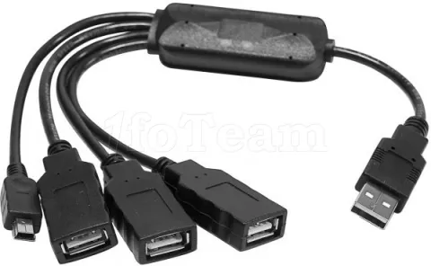 Photo de Hub USB v2.0 pieuvre - 4 ports auto-alimentés dont 1 port mini-USB