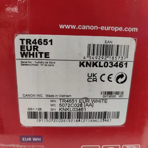 Photo de Imprimante Multifonction Canon Pixma TR4651 (Blanc) ID 181904 S/N KNKL03461