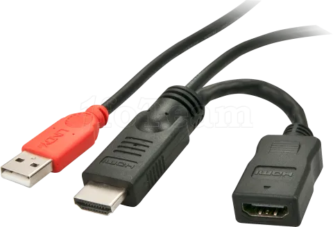 Photo de Injecteur HDMI Lindy avec USB Type A 50cm