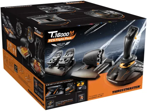 Photo de Joystick Thrustmaster T-16000M FCS Flight Pack avec palonnier et manette de gaz