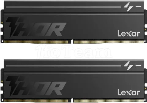 Photo de Kit Barettes mémoire 16Go (2x8Go) DIMM DDR5 Lexar Thor 2nd Gen 6000MHz CL38 (Noir)