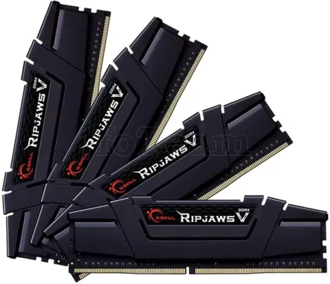 Photo de Kit Barrettes mémoire 128Go (4x32Go) DIMM DDR4 G.Skill Ripjaw V  3600Mhz (Noir)