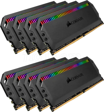 Photo de Kit Barrettes mémoire 128Go (8x16Go) DIMM DDR4 Corsair Dominator Platinum RGB  3600Mhz (Noir)