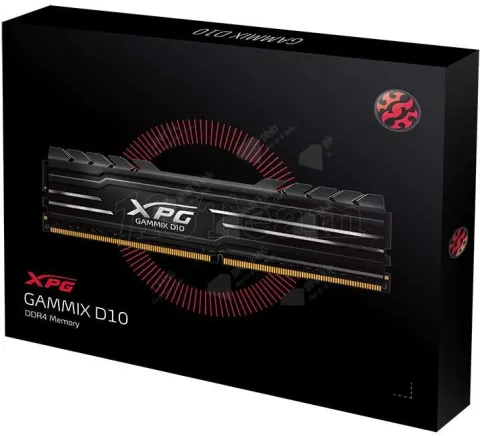 Photo de Kit Barrettes mémoire 16Go (2x8Go) DIMM DDR4 Adata XPG GammiX D10 3200Mhz (Noir)