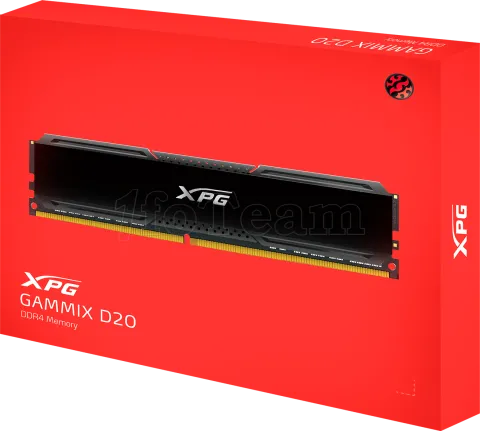 Photo de Kit Barrettes mémoire 16Go (2x8Go) DIMM DDR4 Adata XPG GammiX D20  3200Mhz (Noir)