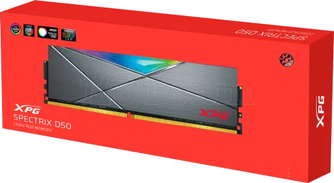 Photo de Kit Barrettes mémoire 16Go (2x8Go) DIMM DDR4 Adata XPG SpectriX D50 RGB  3600Mhz (Blanc)
