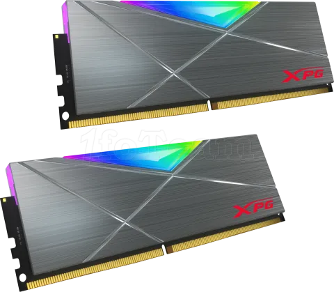 Photo de Kit Barrettes mémoire 16Go (2x8Go) DIMM DDR4 Adata XPG SpectriX D50 RGB  3600Mhz (Noir)