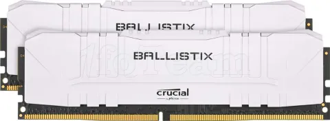 Photo de Kit Barrettes mémoire 16Go (2x8Go) DIMM DDR4 Ballistix  3200Mhz (Blanc)