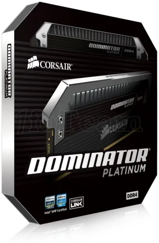 Photo de Kit Barrettes mémoire 16Go (2x8Go) DIMM DDR4 Corsair Dominator Platinum  3000Mhz (Gris et Noir)