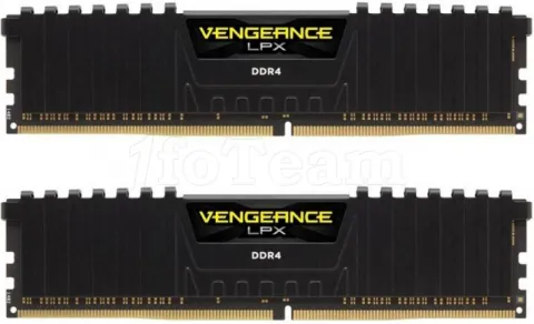 Photo de Kit Barrettes mémoire 16Go (2x8Go) DIMM DDR4 Corsair Vengeance LPX  2400Mhz (Noir)