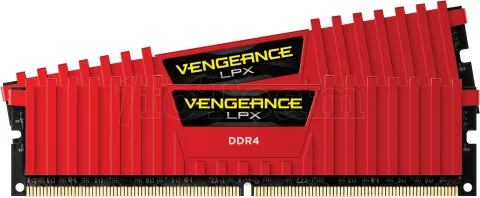 Photo de Kit Barrettes mémoire 16Go (2x8Go) DIMM DDR4 Corsair Vengeance LPX  2400Mhz (Rouge)