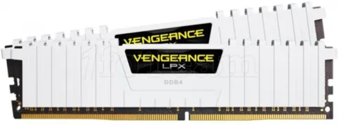 Photo de Kit Barrettes mémoire 16Go (2x8Go) DIMM DDR4 Corsair Vengeance LPX  2666Mhz (Blanc)