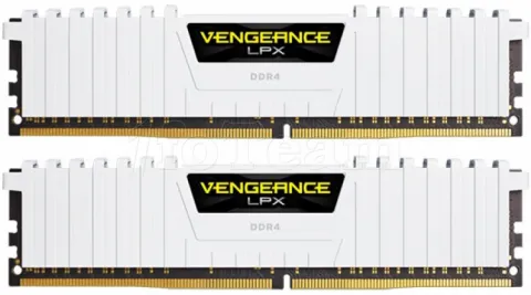 Photo de Kit Barrettes mémoire 16Go (2x8Go) DIMM DDR4 Corsair Vengeance LPX  2666Mhz (Blanc)