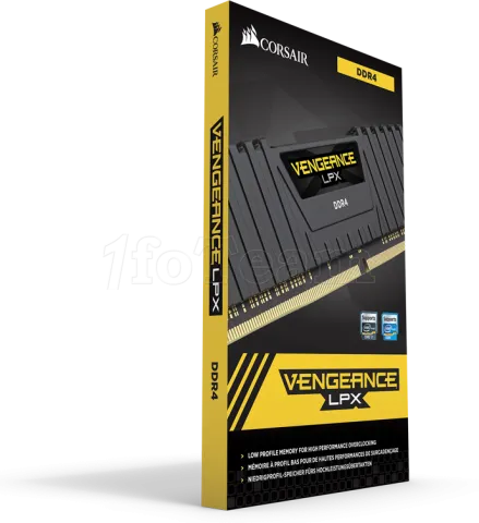 Photo de Kit Barrettes mémoire 16Go (2x8Go) DIMM DDR4 Corsair Vengeance LPX 2666Mhz (Noir) optimisé Ryzen