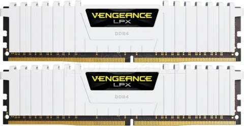 Photo de Kit Barrettes mémoire 16Go (2x8Go) DIMM DDR4 Corsair Vengeance LPX  3000Mhz (Blanc) CL16