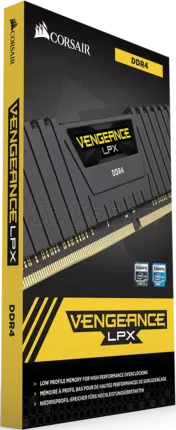 Photo de Kit Barrettes mémoire 16Go (2x8Go) DIMM DDR4 Corsair Vengeance LPX 3000Mhz (Noir) CL16
