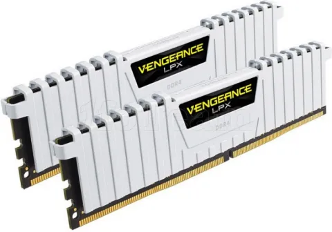 Photo de Kit Barrettes mémoire 16Go (2x8Go) DIMM DDR4 Corsair Vengeance LPX  3200Mhz (Blanc)