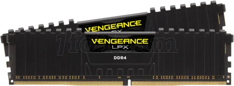 Photo de Kit Barrettes mémoire 16Go (2x8Go) DIMM DDR4 Corsair Vengeance LPX  3200Mhz (Noir) optimisé Ryzen