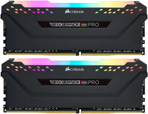 Photo de Kit Barrettes mémoire 16Go (2x8Go) DIMM DDR4 Corsair Vengeance Pro RGB 2666Mhz (Noir)