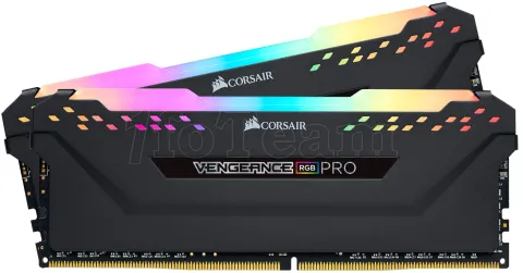 Photo de Kit Barrettes mémoire 16Go (2x8Go) DIMM DDR4 Corsair Vengeance Pro RGB 3000Mhz (Noir)