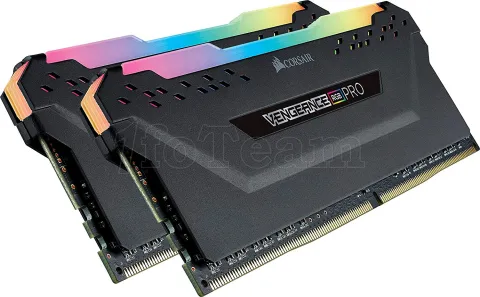 Photo de Kit Barrettes mémoire 16Go (2x8Go) DIMM DDR4 Corsair Vengeance Pro RGB  3200Mhz (Noir)