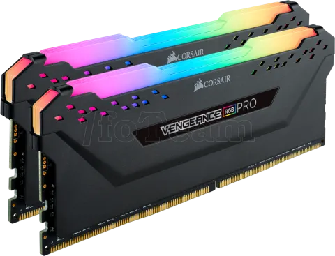 Photo de Kit Barrettes mémoire 16Go (2x8Go) DIMM DDR4 Corsair Vengeance Pro RGB  3600Mhz (Noir) CL16
