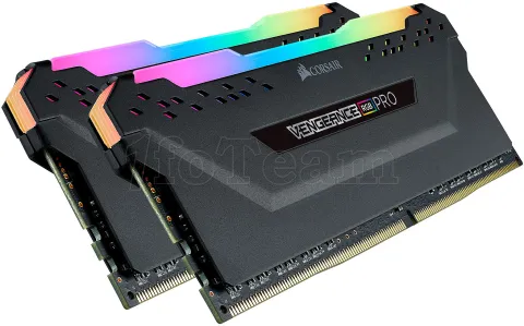 Photo de Kit Barrettes mémoire 16Go (2x8Go) DIMM DDR4 Corsair Vengeance Pro RGB PC25600 (3200MHz) (Noir)