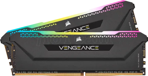 Photo de Kit Barrettes mémoire 16Go (2x8Go) DIMM DDR4 Corsair Vengeance Pro SL RGB  3200Mhz (Noir)