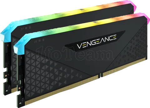 Photo de Kit Barrettes mémoire 16Go (2x8Go) DIMM DDR4 Corsair Vengeance RS RGB  3200Mhz (Noir)