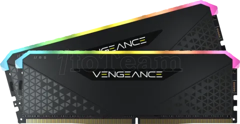 Photo de Kit Barrettes mémoire 16Go (2x8Go) DIMM DDR4 Corsair Vengeance RS RGB  3200Mhz (Noir)