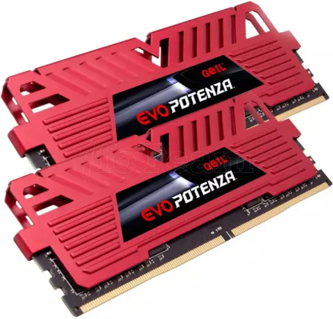 Photo de Kit Barrettes mémoire 16Go (2x8Go) DIMM DDR4 GeIL Evo Potenza 3600Mhz (Rouge)