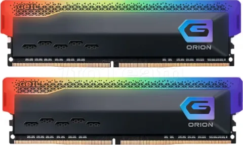 Photo de Kit Barrettes mémoire 16Go (2x8Go) DIMM DDR4 GeIL Orion RGB 3600Mhz (Noir)