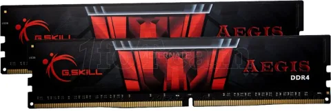 Photo de Kit Barrettes mémoire 16Go (2x8Go) DIMM DDR4 G.Skill Aegis  2400Mhz (Noir et Rouge)
