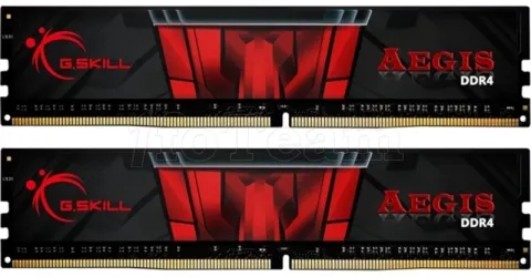 Photo de Kit Barrettes mémoire 16Go (2x8Go) DIMM DDR4 G.Skill Aegis  2666Mhz (Noir et Rouge)