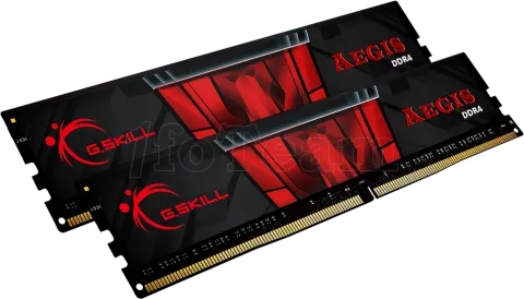 Photo de Kit Barrettes mémoire 16Go (2x8Go) DIMM DDR4 G.Skill Aegis  2666Mhz (Noir et Rouge)