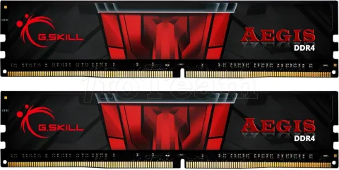 Photo de Kit Barrettes mémoire 16Go (2x8Go) DIMM DDR4 G.Skill Aegis  3200Mhz (Noir/Rouge)